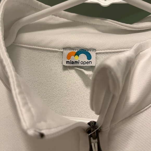 NWOT Miami Open White Tennis Athletic Woman’s Zipper Jacket with Pockets, Size S - Picture 5 of 8